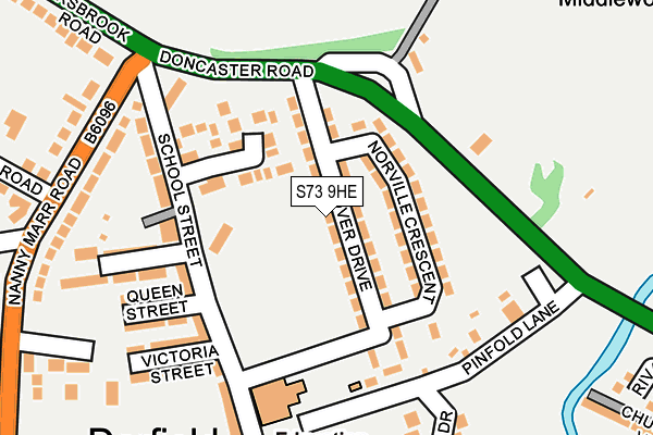 S73 9HE map - OS OpenMap – Local (Ordnance Survey)