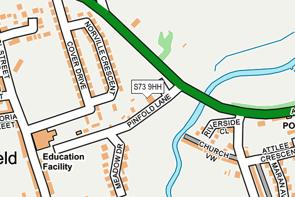 S73 9HH map - OS OpenMap – Local (Ordnance Survey)