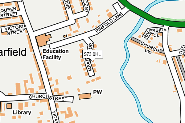 S73 9HL map - OS OpenMap – Local (Ordnance Survey)