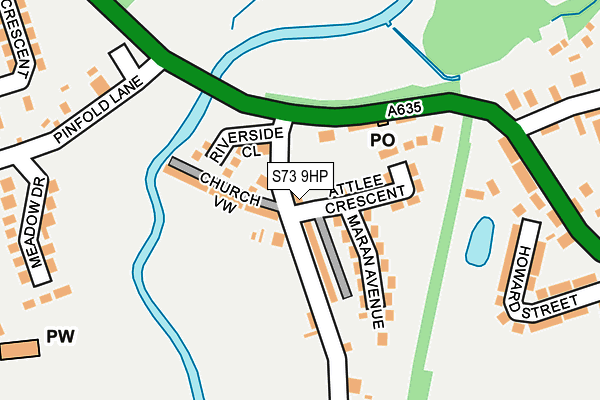 S73 9HP map - OS OpenMap – Local (Ordnance Survey)