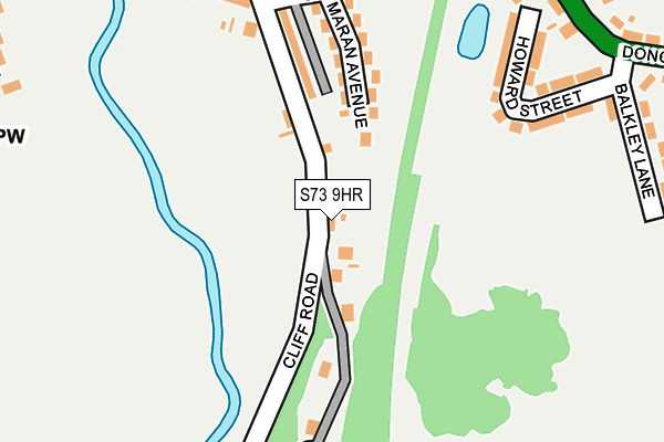 S73 9HR map - OS OpenMap – Local (Ordnance Survey)
