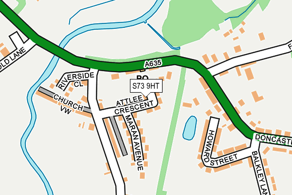 S73 9HT map - OS OpenMap – Local (Ordnance Survey)