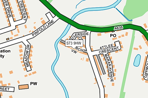 S73 9HW map - OS OpenMap – Local (Ordnance Survey)