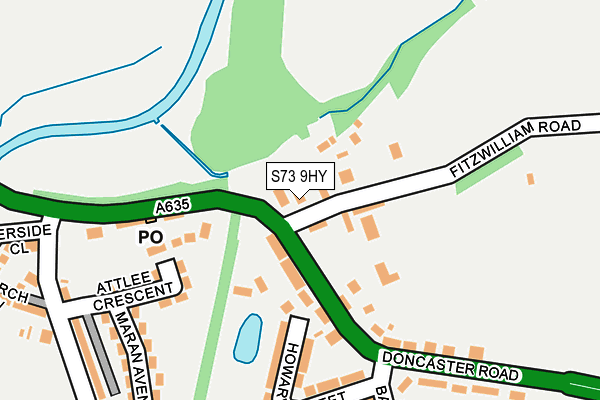 S73 9HY map - OS OpenMap – Local (Ordnance Survey)