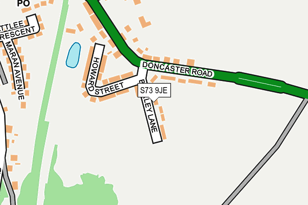S73 9JE map - OS OpenMap – Local (Ordnance Survey)