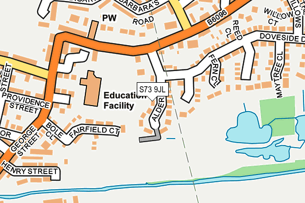 S73 9JL map - OS OpenMap – Local (Ordnance Survey)