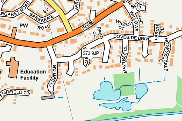 S73 9JP map - OS OpenMap – Local (Ordnance Survey)