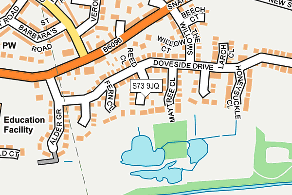 S73 9JQ map - OS OpenMap – Local (Ordnance Survey)