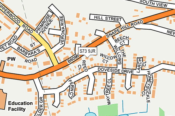 S73 9JR map - OS OpenMap – Local (Ordnance Survey)