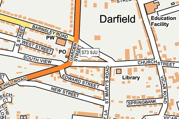 S73 9JU map - OS OpenMap – Local (Ordnance Survey)