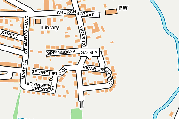 S73 9LA map - OS OpenMap – Local (Ordnance Survey)