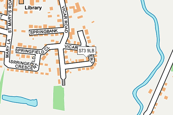 S73 9LB map - OS OpenMap – Local (Ordnance Survey)