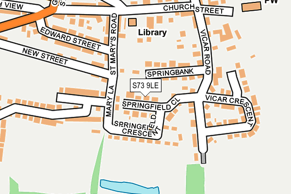 S73 9LE map - OS OpenMap – Local (Ordnance Survey)