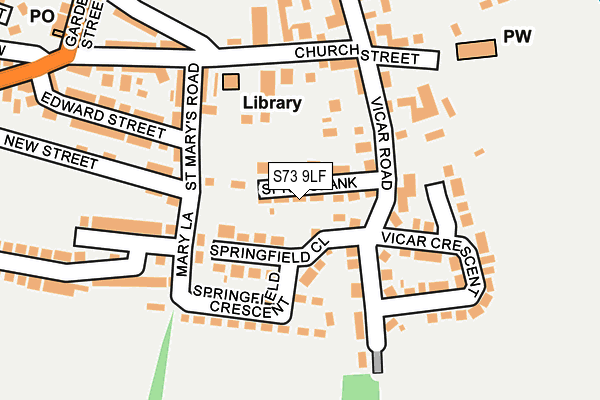 S73 9LF map - OS OpenMap – Local (Ordnance Survey)