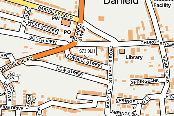 S73 9LH map - OS OpenMap – Local (Ordnance Survey)