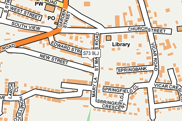 S73 9LJ map - OS OpenMap – Local (Ordnance Survey)
