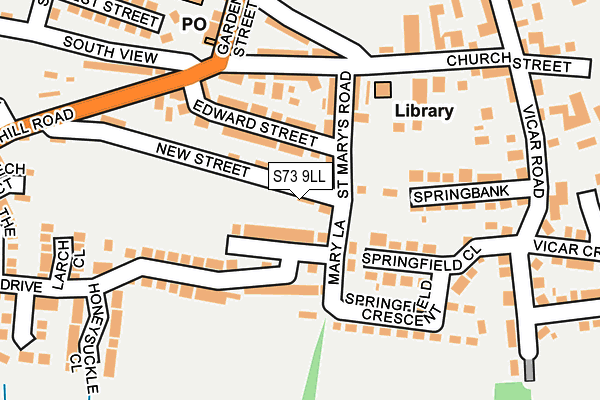 S73 9LL map - OS OpenMap – Local (Ordnance Survey)