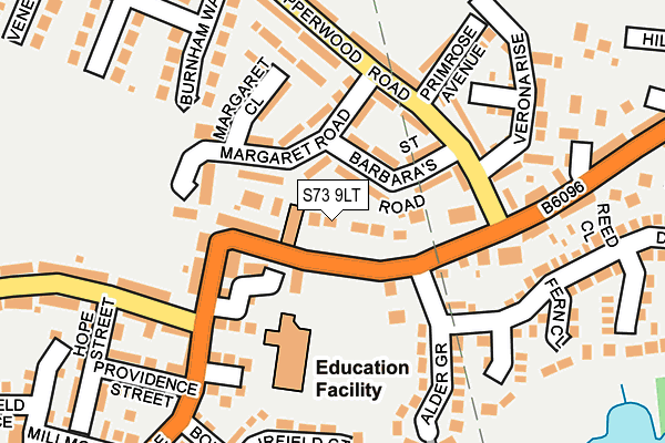 S73 9LT map - OS OpenMap – Local (Ordnance Survey)
