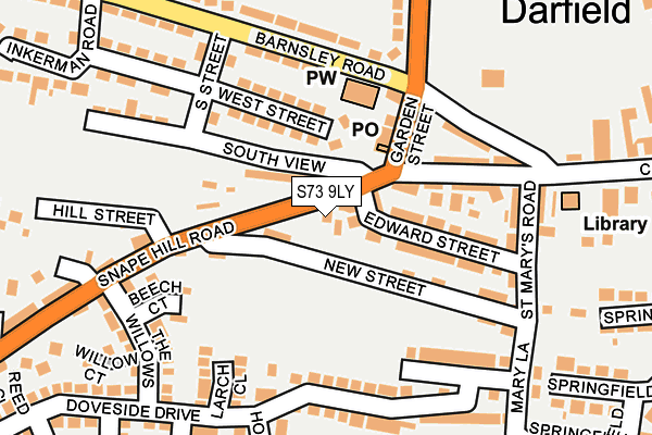 S73 9LY map - OS OpenMap – Local (Ordnance Survey)