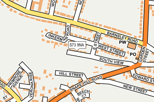 S73 9NA map - OS OpenMap – Local (Ordnance Survey)
