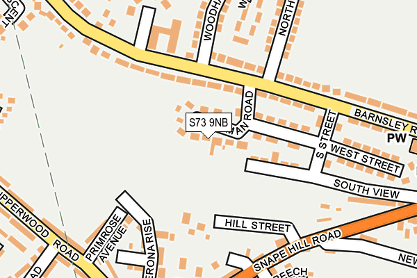 S73 9NB map - OS OpenMap – Local (Ordnance Survey)