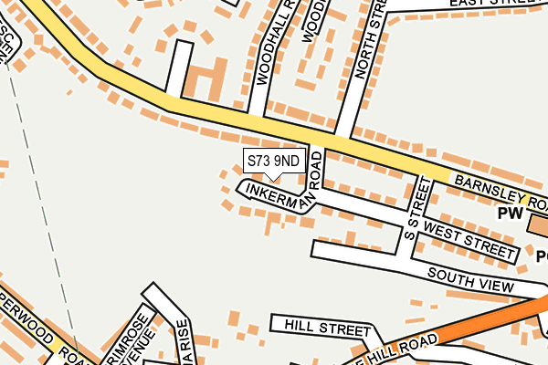 S73 9ND map - OS OpenMap – Local (Ordnance Survey)