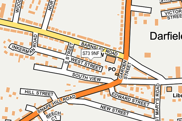 S73 9NF map - OS OpenMap – Local (Ordnance Survey)