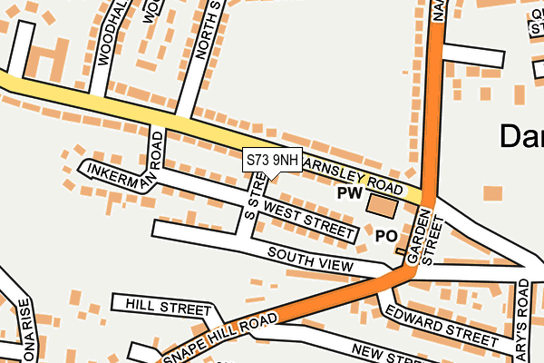 S73 9NH map - OS OpenMap – Local (Ordnance Survey)