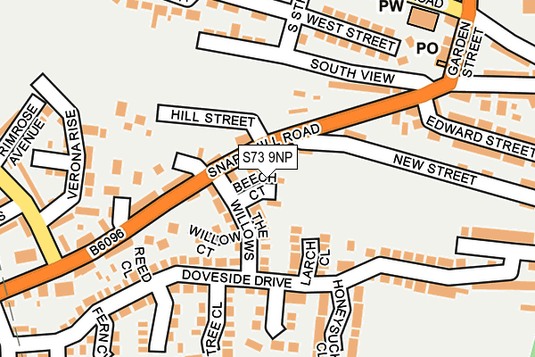 S73 9NP map - OS OpenMap – Local (Ordnance Survey)