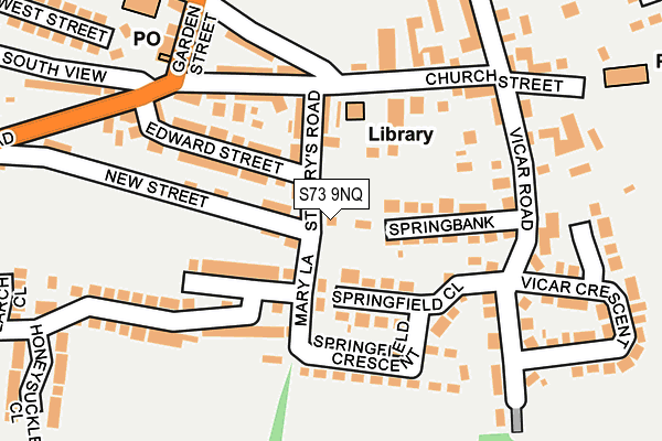 S73 9NQ map - OS OpenMap – Local (Ordnance Survey)