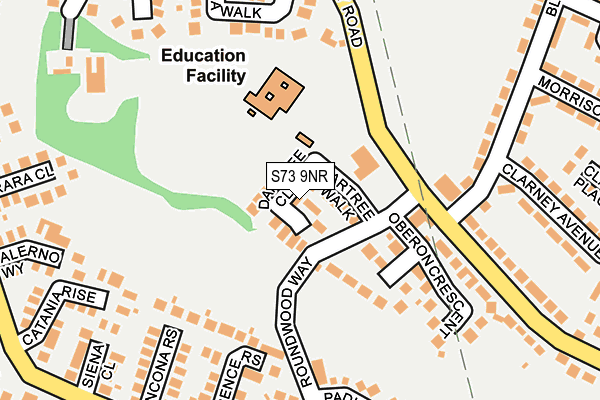 S73 9NR map - OS OpenMap – Local (Ordnance Survey)