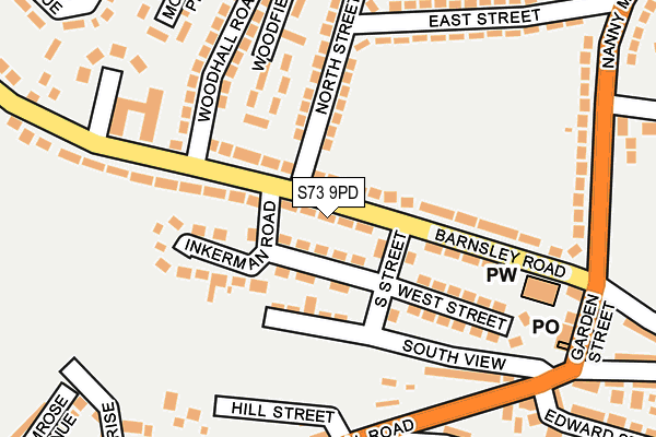 S73 9PD map - OS OpenMap – Local (Ordnance Survey)