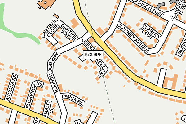 S73 9PF map - OS OpenMap – Local (Ordnance Survey)