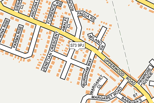 S73 9PJ map - OS OpenMap – Local (Ordnance Survey)