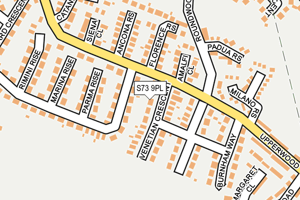 S73 9PL map - OS OpenMap – Local (Ordnance Survey)