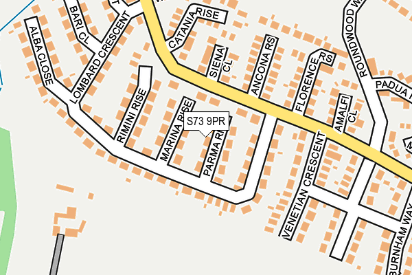 S73 9PR map - OS OpenMap – Local (Ordnance Survey)