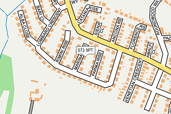 S73 9PT map - OS OpenMap – Local (Ordnance Survey)