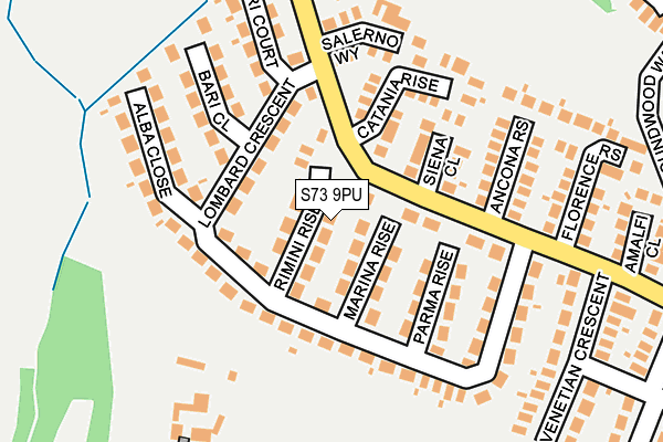 S73 9PU map - OS OpenMap – Local (Ordnance Survey)