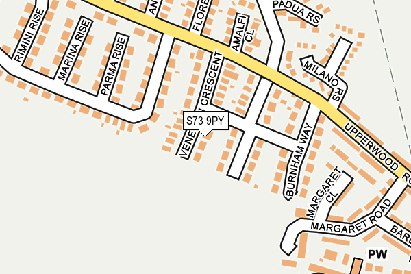 S73 9PY map - OS OpenMap – Local (Ordnance Survey)