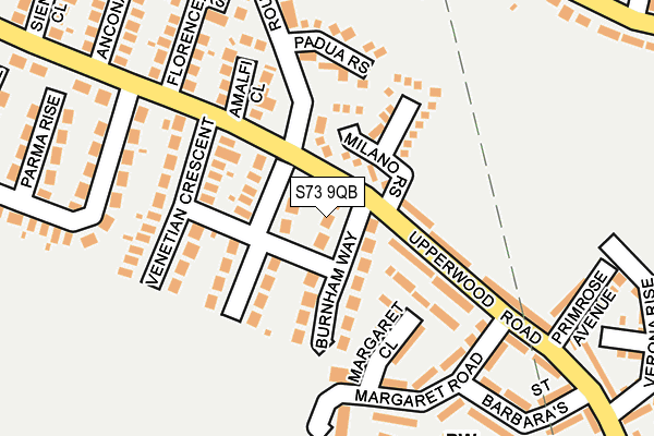 S73 9QB map - OS OpenMap – Local (Ordnance Survey)