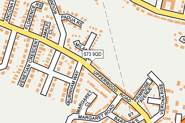 S73 9QD map - OS OpenMap – Local (Ordnance Survey)