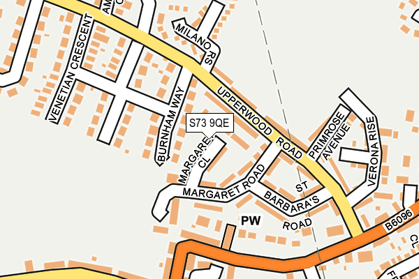 S73 9QE map - OS OpenMap – Local (Ordnance Survey)