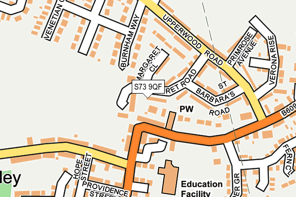 S73 9QF map - OS OpenMap – Local (Ordnance Survey)
