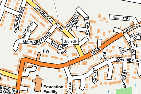 S73 9QH map - OS OpenMap – Local (Ordnance Survey)