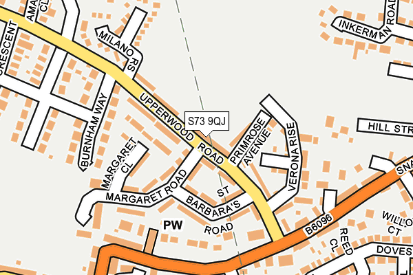 S73 9QJ map - OS OpenMap – Local (Ordnance Survey)