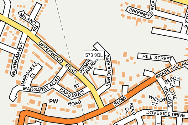 S73 9QL map - OS OpenMap – Local (Ordnance Survey)