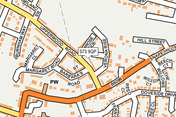 S73 9QP map - OS OpenMap – Local (Ordnance Survey)