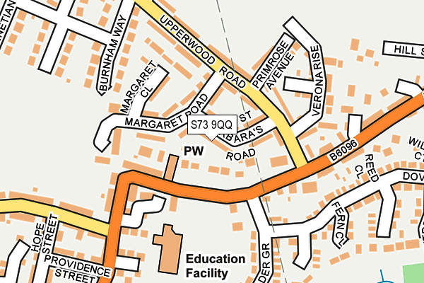 S73 9QQ map - OS OpenMap – Local (Ordnance Survey)