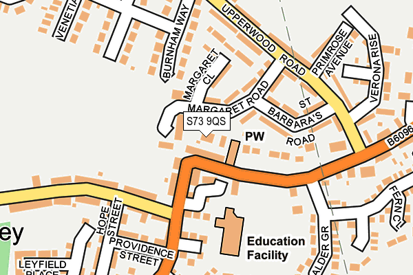 S73 9QS map - OS OpenMap – Local (Ordnance Survey)