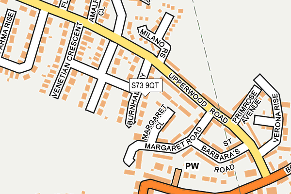 S73 9QT map - OS OpenMap – Local (Ordnance Survey)